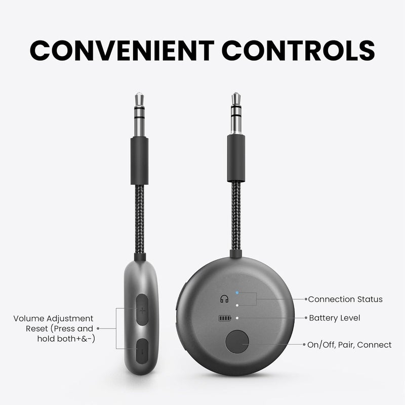 Avantree ساوندجيت R1 – محول بلوتوث للطائرات لمدة 25 ساعة لجميع AirPods (Pro/Max) مع شريحة كوالكوم و aptX Adaptive، ناقل صوت لاسلكي للسفر بالطائرة، يعمل مع سماعات Bose وغيرها من السماعات. - Image 5